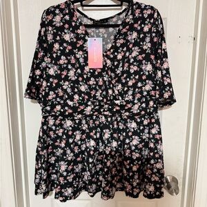 BloomChic Black Floral Blouse
